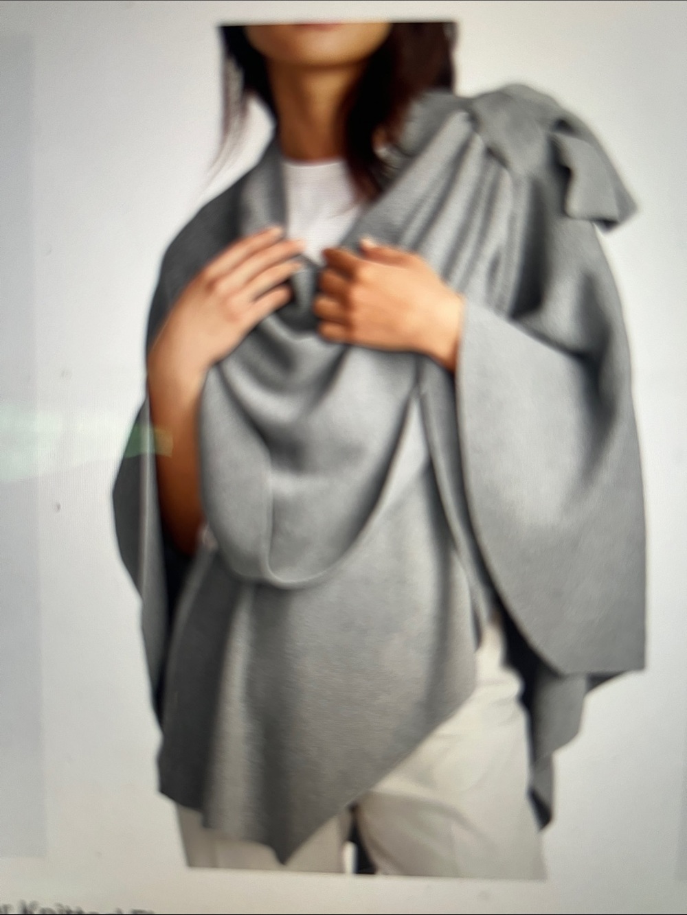 Puli Light Gray Draped Poncho Shrug